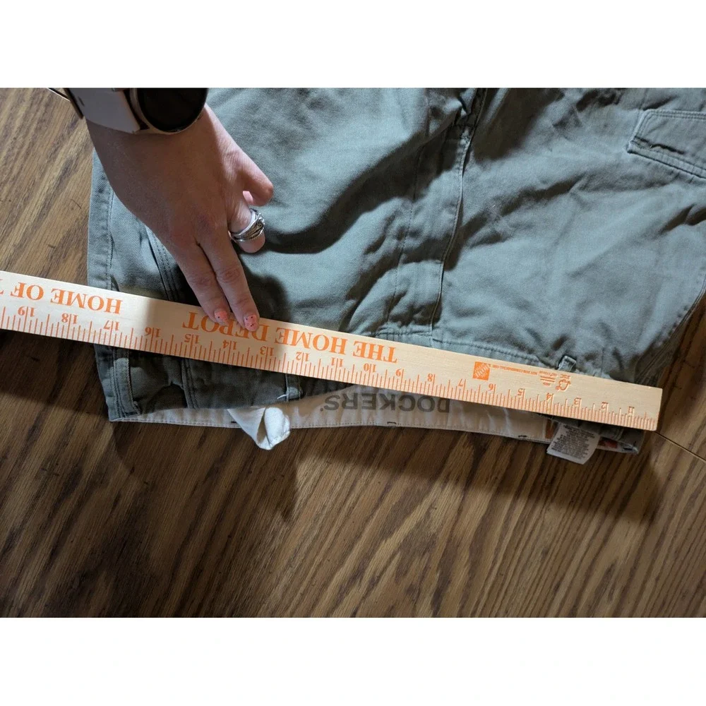 Dockers Premium Mens Cargo Pants 34x34 Olive Green Straight Fit Cotton Utility